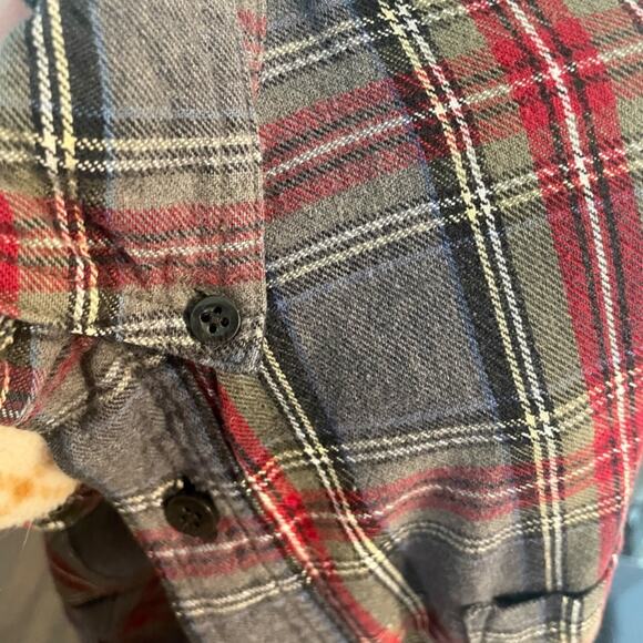 Vintage 1990s L.L. Bean Scotch Plaid Flannel Button Up Long Sleeve Shirt Sz M - Picture 8 of 12